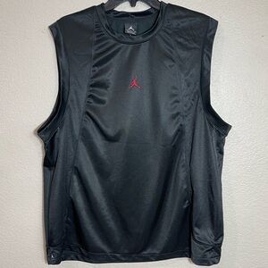 Jordan Black Sleeveless Athletic Top with Red Logo